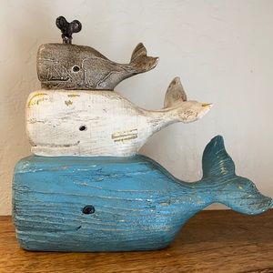 Rustic Coastal Whale Decor